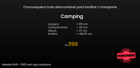 Churrasqueira Parrilla Camping (Orçamento)