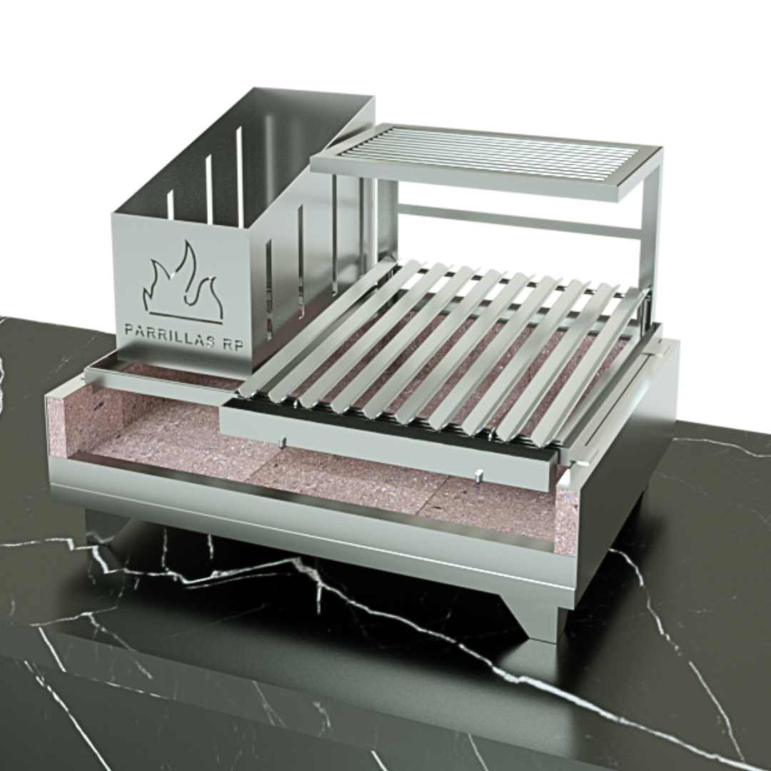 Churrasqueira Parrilla Argentina em Inox 2 Grelhas para Bancada Platinum (Orçamento)