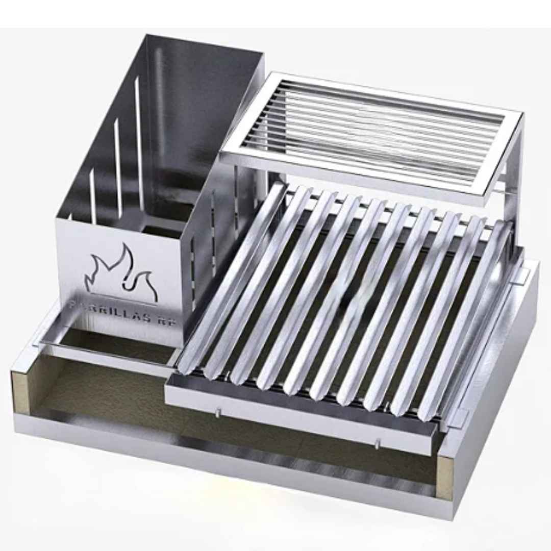 Churrasqueira Parrilla Argentina em Inox 2 Grelhas para Bancada Platinum (Orçamento)